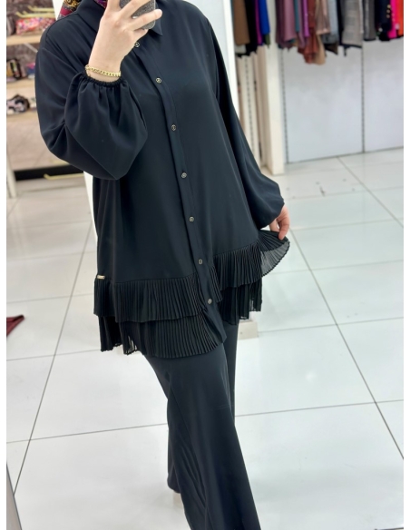 Levidor Plise Pantolon Takım 100281 siyah