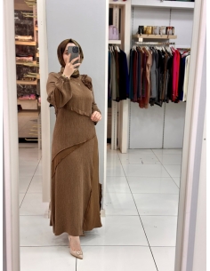 Levidor İpek Cupra Elbise 330278 kahve