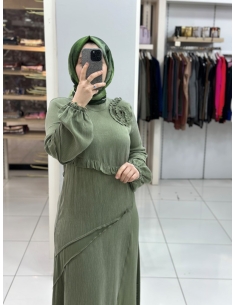 Levidor İpek Cupra Elbise 330278 yeşil 2