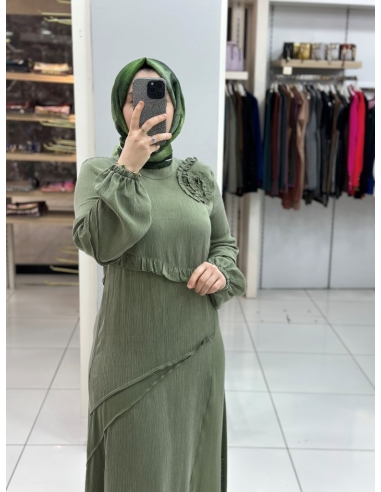 Levidor İpek Cupra Elbise 330278 yeşil