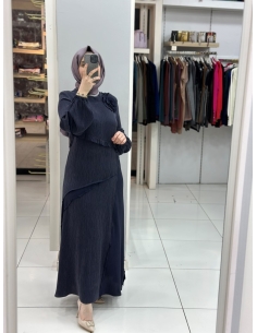 Levidor İpek Cupra Elbise 330278 lacivert