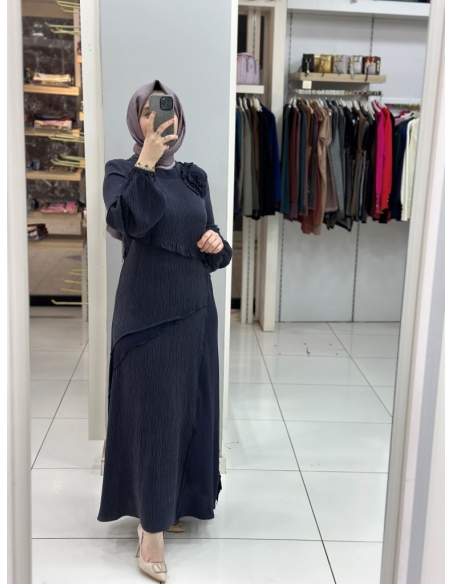 Levidor İpek Cupra Elbise 330278 lacivert