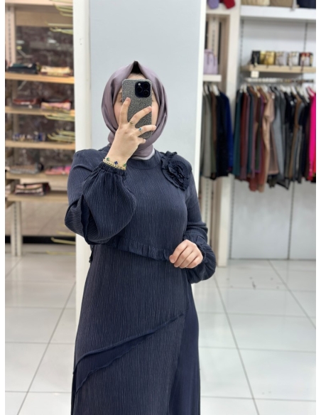 Levidor İpek Cupra Elbise 330278 lacivert