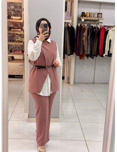 Levidor Yelekli Takım 100668 pudra