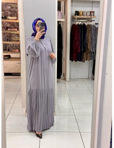 Levidor Plise Elbise 330183 gri