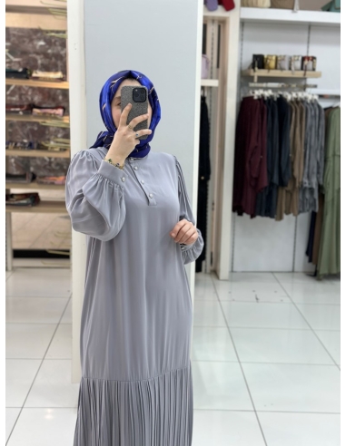 Levidor Plise Elbise 330183 gri