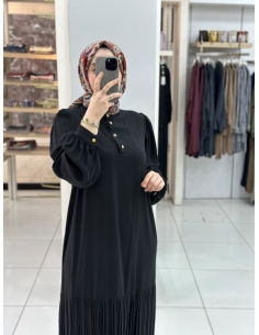 Levidor Plise Elbise 330183 siyah 2