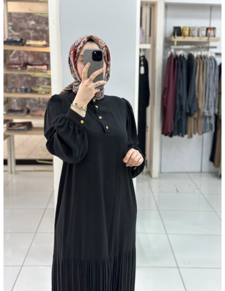 Levidor Plise Elbise 330183 siyah