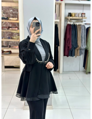 Levidor Taşlı Ceket Takım 100388 siyah