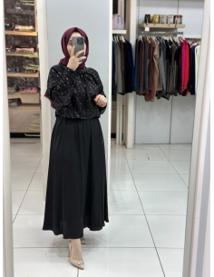 Levidor Payetli Takım 100386 siyah