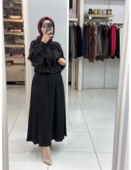 Levidor Payetli Takım 100386 siyah