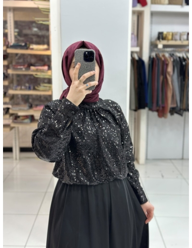 Levidor Payetli Takım 100386 siyah