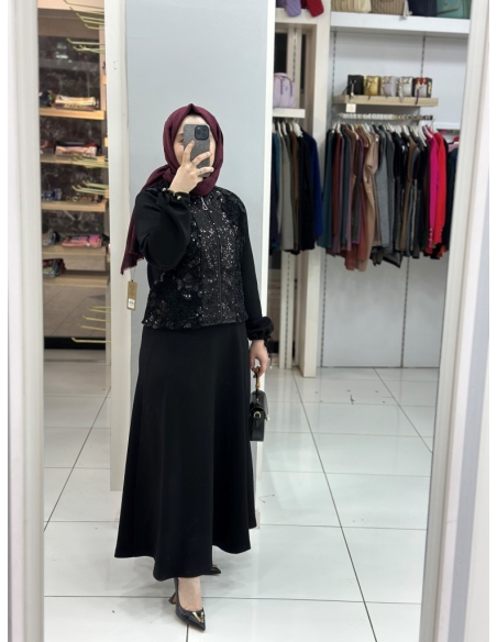 Levidor Payetli Takım 131011 siyah