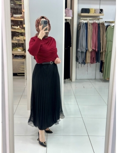 Tütü Büzgülü Takım siyah-bordo