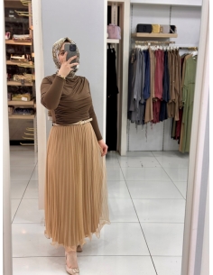 Tütü Büzgülü Takım vizon-camel