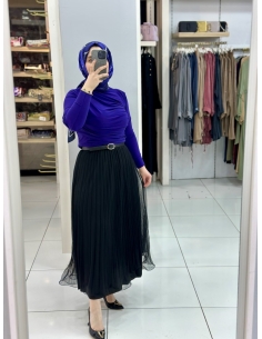 Tütü Büzgülü Takım mor-siyah