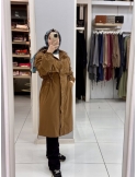 LEVİDOR KAPAKLI TRENÇKOT 530054 TÜTÜN