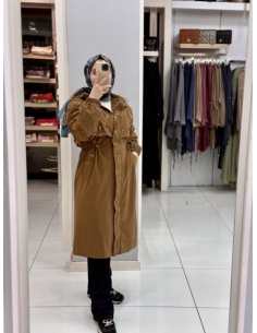 LEVİDOR KAPAKLI TRENÇKOT 530054 TÜTÜN