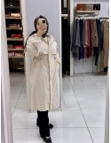 LEVİDOR KAPAKLI TRENÇKOT 530054 KREM