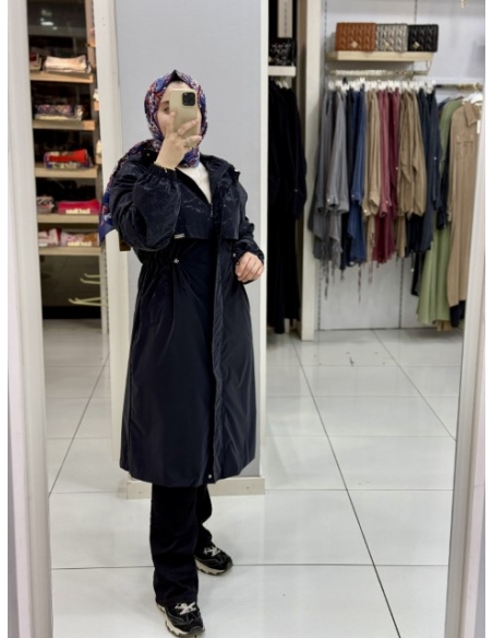 LEVİDOR KAPAKLI TRENÇKOT 530054 LACİVERT