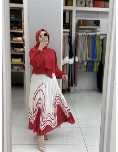 N Prive Plise Takım18031 KIRMIZI