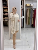 Levidor Çizgili Pamuk Tunik 230092 bej