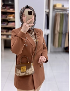 N Prive Çift Düğme Ceket F15010 TOPRAK 2