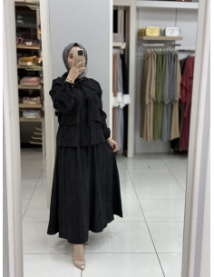 Levidor Fiyonklu Etekli Takım 131020 siyah