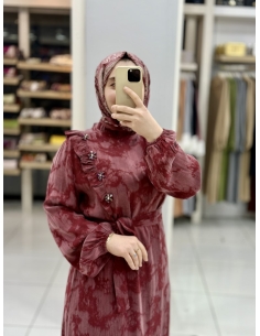 Levidor İpek Cupra Elbise 330268 Bordo 2