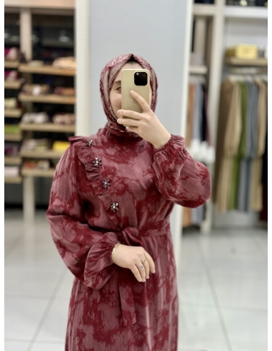 Levidor İpek Cupra Elbise 330268 Bordo