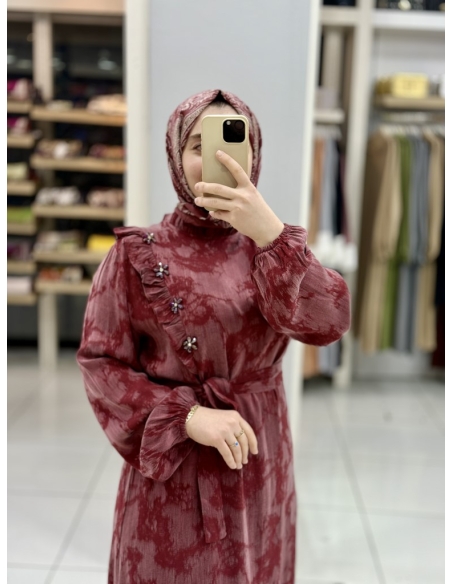 Levidor İpek Cupra Elbise 330268 Bordo