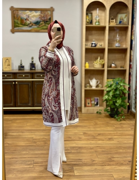 Levidor 2li Kimono Takım 260031 bordo