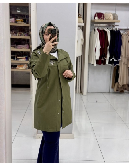 N PRİVE F19461 ÇITÇIT DET TRENÇ HAKİ