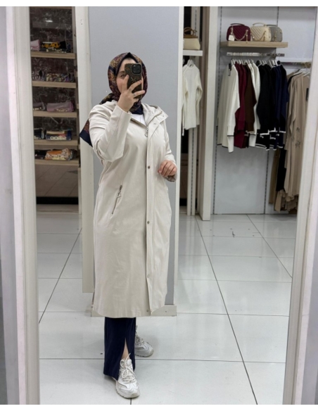 N PRİVE TAM BOY TRENÇ TAŞ F14253 İÇİ KÜRKLÜ