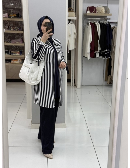 N PRİVE F19463 ÖRME DETAYLI PANTOLONLU 3LÜ TAKIM LACİ