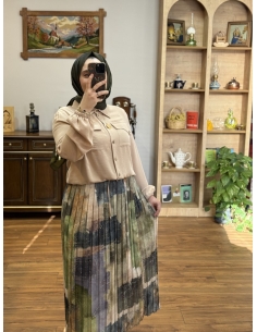 LEVİDOR BEYMEN PLİSE ETEKLİ TAKIM 131043 HAKİ 2