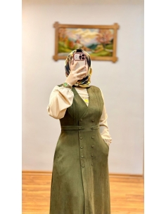 ALVİNA SÜET JİLE ELBİSE 45947 HAKİ 2