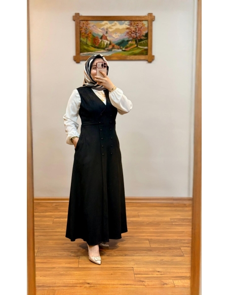 ALVİNA SÜET JİLE ELBİSE 45947 SİYAH