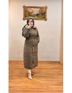 ALVİNA TAM BOY ŞİŞME MONT KAHVE 90597