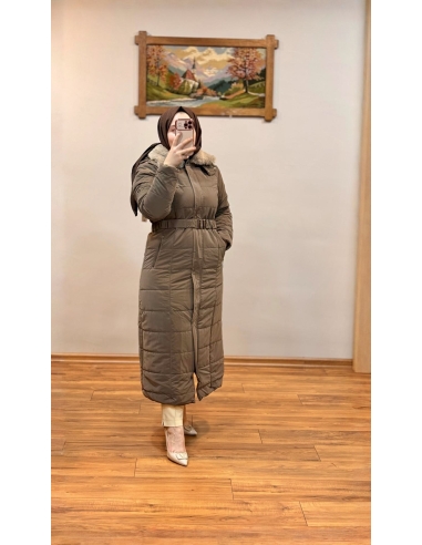 ALVİNA TAM BOY ŞİŞME MONT KAHVE 90597