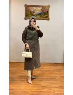 ALVİNA KÜRKLÜ  YELEK 90598 KAHVE