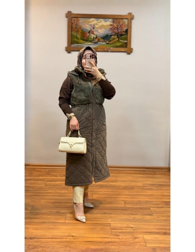 ALVİNA KÜRKLÜ  YELEK 90598 KAHVE