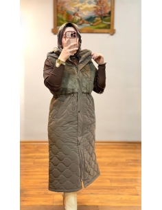 ALVİNA KÜRKLÜ  YELEK 90598 KAHVE 2