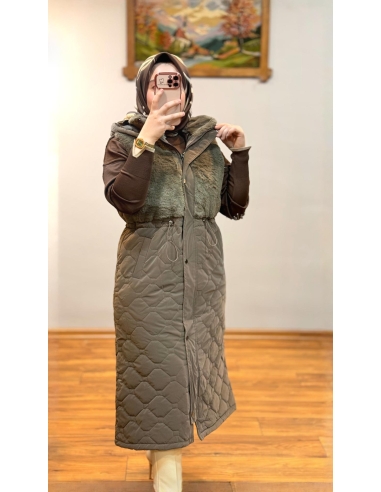 ALVİNA KÜRKLÜ  YELEK 90598 KAHVE