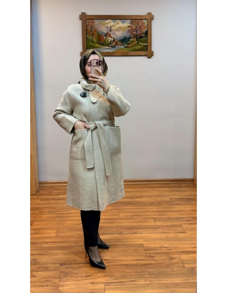 KAYRA %62 HAKİKİ YÜN PREMİUM KAŞE KABAN 17032E TAŞ