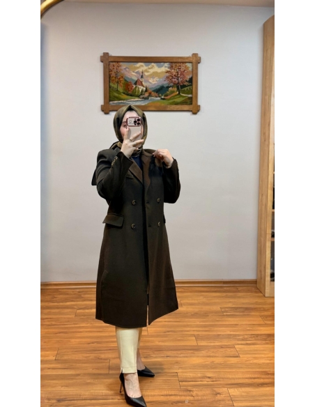 KAYRA YÜN İÇERİKLİ PREMİUM KABAN 17040 KAHVE