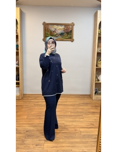 N PRİVE SOĞUK İPLİK TUNİK F17030 LACİVERT