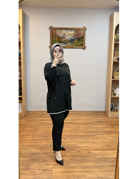 N PRİVE SOĞUK İPLİK TUNİK F17030 SİYAH