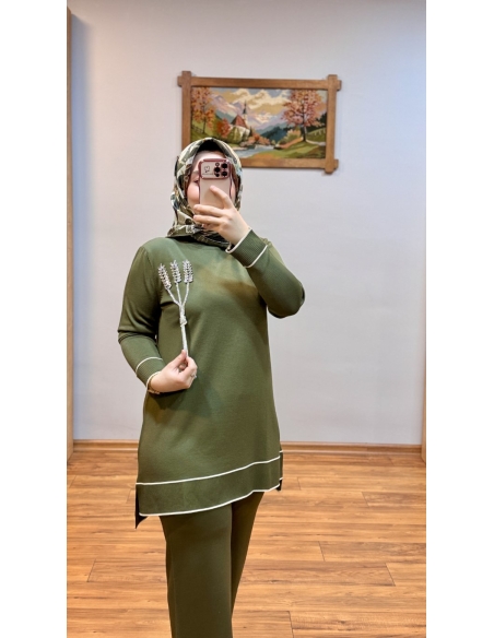 N PRİVE SOĞUK İPLİK TAKIM F17026 YEŞİL