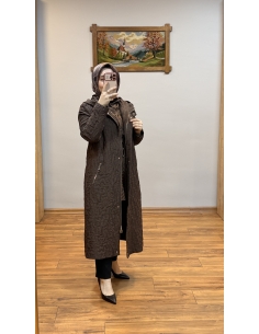 N PRİVE F14306 KAPŞONLU TRENÇKOT KAHVE